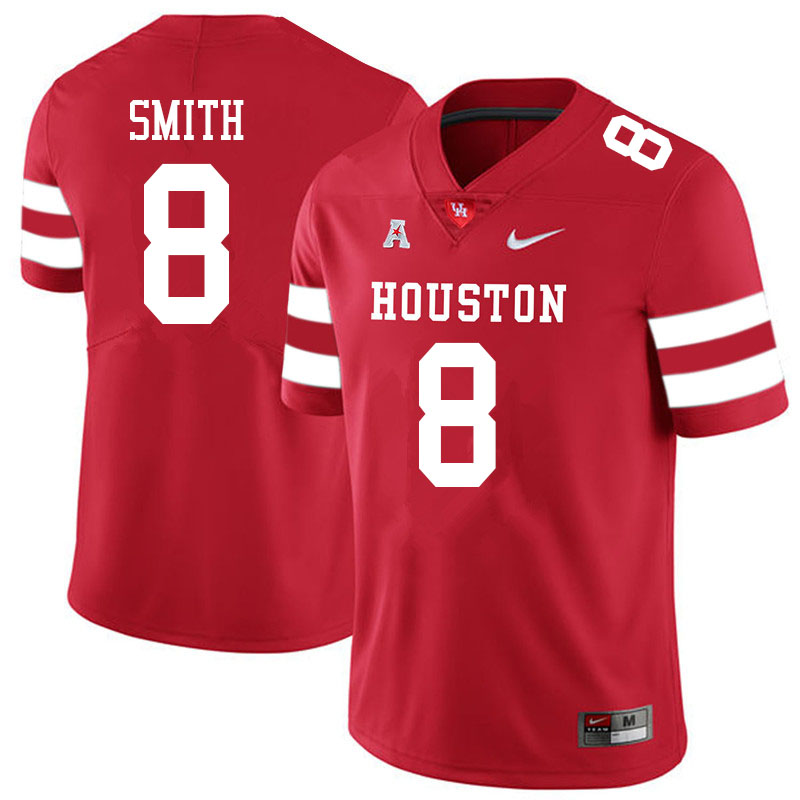 Men #8 Chandler Smith Houston Cougars College Football Jerseys Sale-Red - Click Image to Close